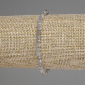Labradorite bracelet with faceted beads, 4 mm diameter, 18 cm length, stretch