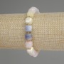 Morganite bracelet, faceted cube 9 mm +-, seed beads 3 mm +-, length 18 cm +- stretch