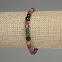 Bracelet with faceted tourmaline cube 5mm, 18 cm length, stretch