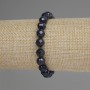 Bracelet Aventurine 'Night of Cairo' 8mm Faceted Beads, 18 cm Stretch Bracelet