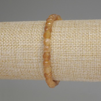 Citrine Faceted Cube Bracelet, approx. 5.5 mm diameter, 18 cm length, stretch