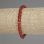 Carnelian Bracelet with Faceted Cubes, 5mm Diameter, 18 cm Length, Elastic
