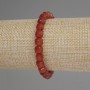 Carnelian bracelet with faceted cube beads, 7 mm diameter, 18 cm length, stretch