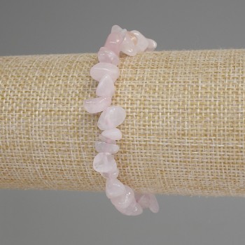 Rose Quartz Chip Bracelet, 6-9×3-5 mm, length 18 cm, stretch