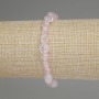 Pink Quartz Faceted Bead Bracelet, 5–8×6 mm, 18 cm long, stretch