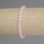 Rose Quartz Bracelet with Faceted Coin Beads, 6mm, 18 cm Stretch