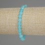 Aquamarine bracelet with faceted coin beads, 6 mm diameter, 18 cm length, stretch