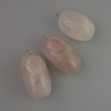 Pink Quartz Pendant, Natural Stone, Diameter 35×17 mm+