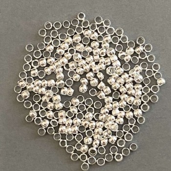 Crimp Fixers 'Zakhypy', 3 mm diameter, metal color 'Silver', 300 g packaging