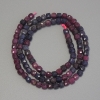 Sapphire Ruby faceted cube beads, diameter 4x4 mm, length 40 cm on thread