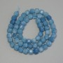 Aquamarine beads, faceted cube, 5x5mm, 33 cm length on thread