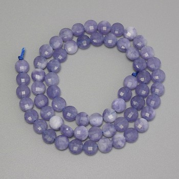 Aquamarine Beads, Faceted Coin-Shaped, 6.5 mm, 38 cm on Thread