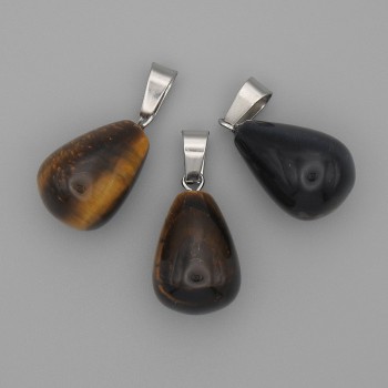 Drop Pendant Tiger's Eye 19x13 mm, length 29 mm