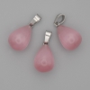 Pink Cat's Eye Drop Pendant 19x13mm+-, length 29mm+-
