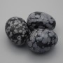 Snowflake Obsidian Decorative Egg, Natural Stone, Diameter 40×30± mm