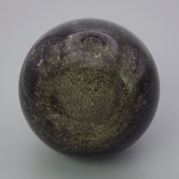 Souvenir Sphere Made of Natural Sun Obsidian, Diameter 63 mm, Weight from 300 g (Price per 100 g)