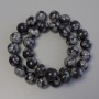 Snowflake Obsidian Beads on Thread, Smooth Round Beads, Diameter 12mm ±, Length 38cm ±