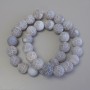 Frosty Agate Beads on Fishing Line, Smooth Round Bead, Diameter 11.5 mm +/-, Length 37 cm +/-