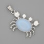 Crab Pendant Moonstone 40x22 mm ± Silvery Metal