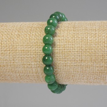 Chrysoprase Bracelet with Smooth Beads, 8mm Diameter, 18cm Length, Elastic