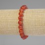 Carnelian bracelet with smooth round beads, 8 mm diameter, 18 cm length, elastic