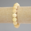 Yellow Agate Bracelet with Smooth Round Beads, 12 mm Diameter, 18 cm Length, Stretch