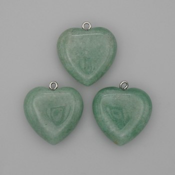 Nephrite Heart Pendant 25x25x27mm+