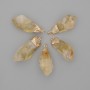 Faceted Citrine Pendant, Assorted Sizes 28-33×10-15 mm, Gold-Tone Metal