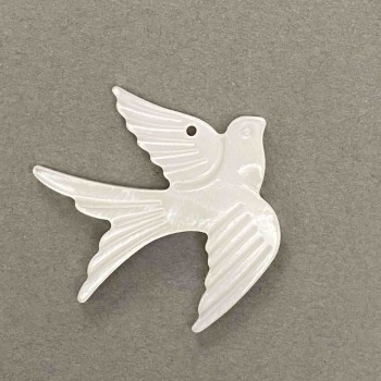 Swallow Pendant made from natural white mother-of-pearl 27x25x3mm
