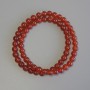 Carnelian Beads - Smooth Ball, 6mm Diameter ± on Thread, 37cm Length