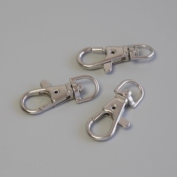 Price per pack / 10 pcs. Carabiner clasp, diameter 37×16 mm, metal color silver