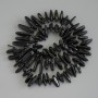 Black Tourmaline Chip Beads, Needle-Shaped, Diameter 13-18×2.5 mm, 3 mm Seed Beads, On Thread, Length 39 cm