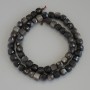 Beads Silver Obsidian Faceted Cube, 7x7mm diameter on thread, length 40cm+