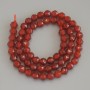 Carnelian Beads, Faceted, 6 mm Diameter ±, on Thread, Length 37 cm+