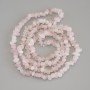 Pink Quartz Chip Beads, 7-10×5 mm, on Beading Thread, 80 cm Length