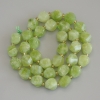 Chrysoprase Peridot Faceted Diamond-Shape Beads, 9x8 mm, +/- 3 mm seed beads on thread, length 36 cm+