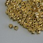 Gold-tone bead insert findings, 3×3 mm diameter, hole approx. 1.7 mm, packaging 20 g (~128 pcs)