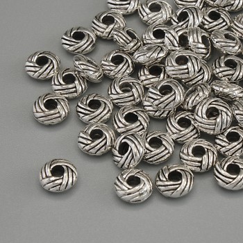 Bead insert findings, silver color, silver-tone metal, diameter 5×2.5 mm, hole diameter 2 mm, packaging 20 g (~56 pcs)