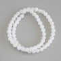 White Frosted Agate Beads - Smooth Round 6mm, 35cm Length on Thread