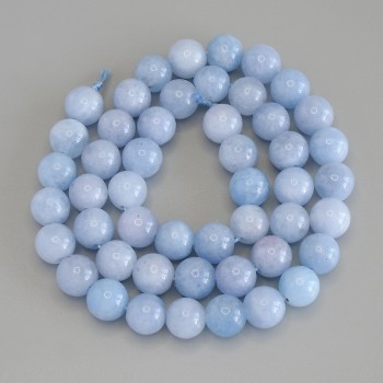 Aquamarine Beads, Smooth Round, 8 mm Diameter, 38 cm Length on Thread