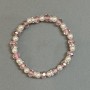Bracelet with Czech crystal rondelles, 8×6 mm diameter; artificial pearls 6 mm; with metal inserts; stretch bracelet