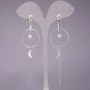 Xuping Earrings with White Stones 25x93 mm Rhodium-plated