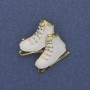 Brooch pendant Skates white enamel on gold-tone metal 23×32 mm+