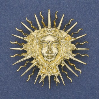 Yarilo Brooch-Pendant in Golden Metal 59mm+