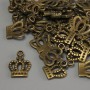 Crown Pendant Findings - Bronze Metal Color, Dimensions 15x10x1 mm ± Hole Diameter 2 mm ± Packaging 20 g (~36 pcs)