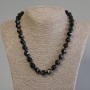 Multi-faceted Black Onyx Necklace, bead diameter 12×11 mm, length 50 cm, with clasp