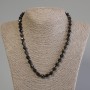 Necklace of Silver Obsidian, Faceted Beads, 8×7 mm, Length 50 cm ± with Clasp