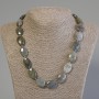 Labradorite Necklace with Natural Stone, Faceted Oval Beads, 20×15 mm, 50 cm length, with clasp