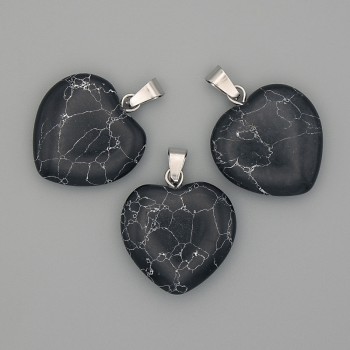 Heart Agate Pendant 20x20x25 mm+