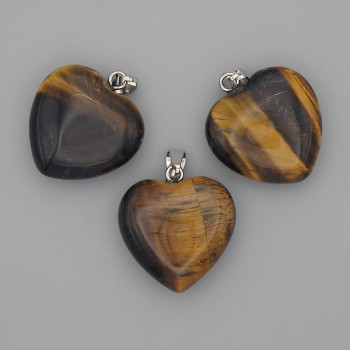 Heart Pendant with Tiger's Eye 20×20×25mm+